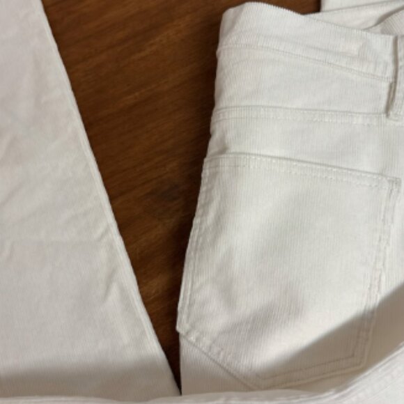 ANN TAYLOR WEEKEND COLLECTION WIDE LEG CORDUROY PANT WINTER WHITE $129 8 - Picture 8 of 9